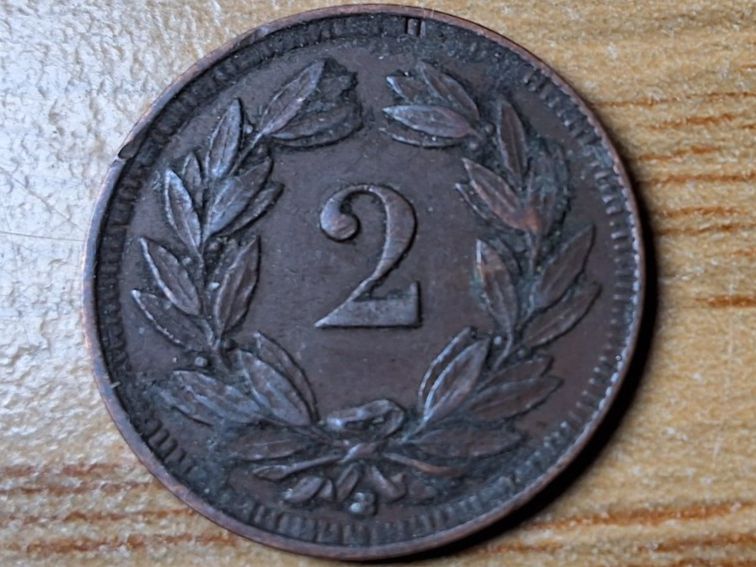 Alle Münzen: 2 Rappen 1915 – Gebraucht aus Münchenstein von purbach1 7