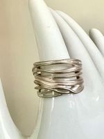 925 Silber Band Ring – wie aus Silberbändern gewoben zzt.G54