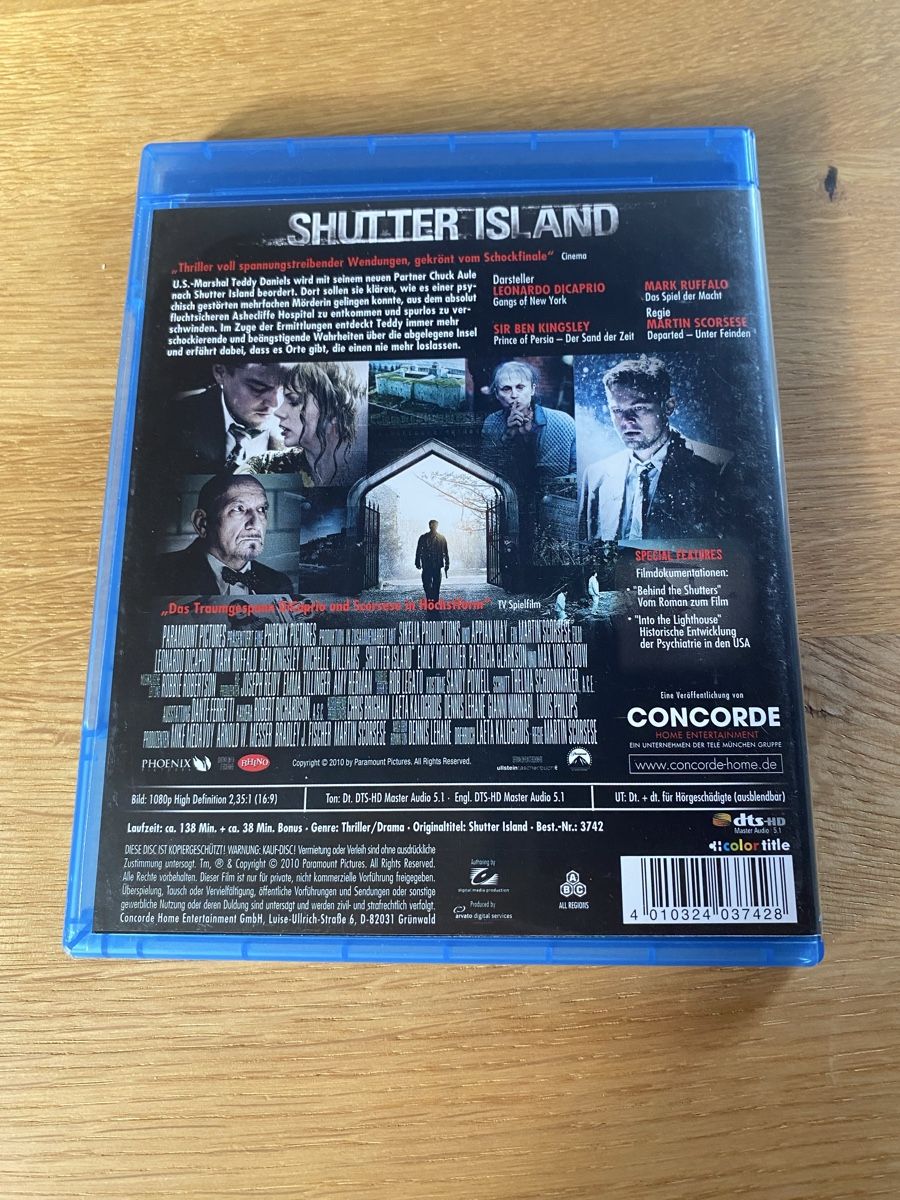 Tutti i DVDs: Shutter Island / Bluray / Leonardo di Caprio – Usato da Herzogenbuchsee venduto da Christen3 1