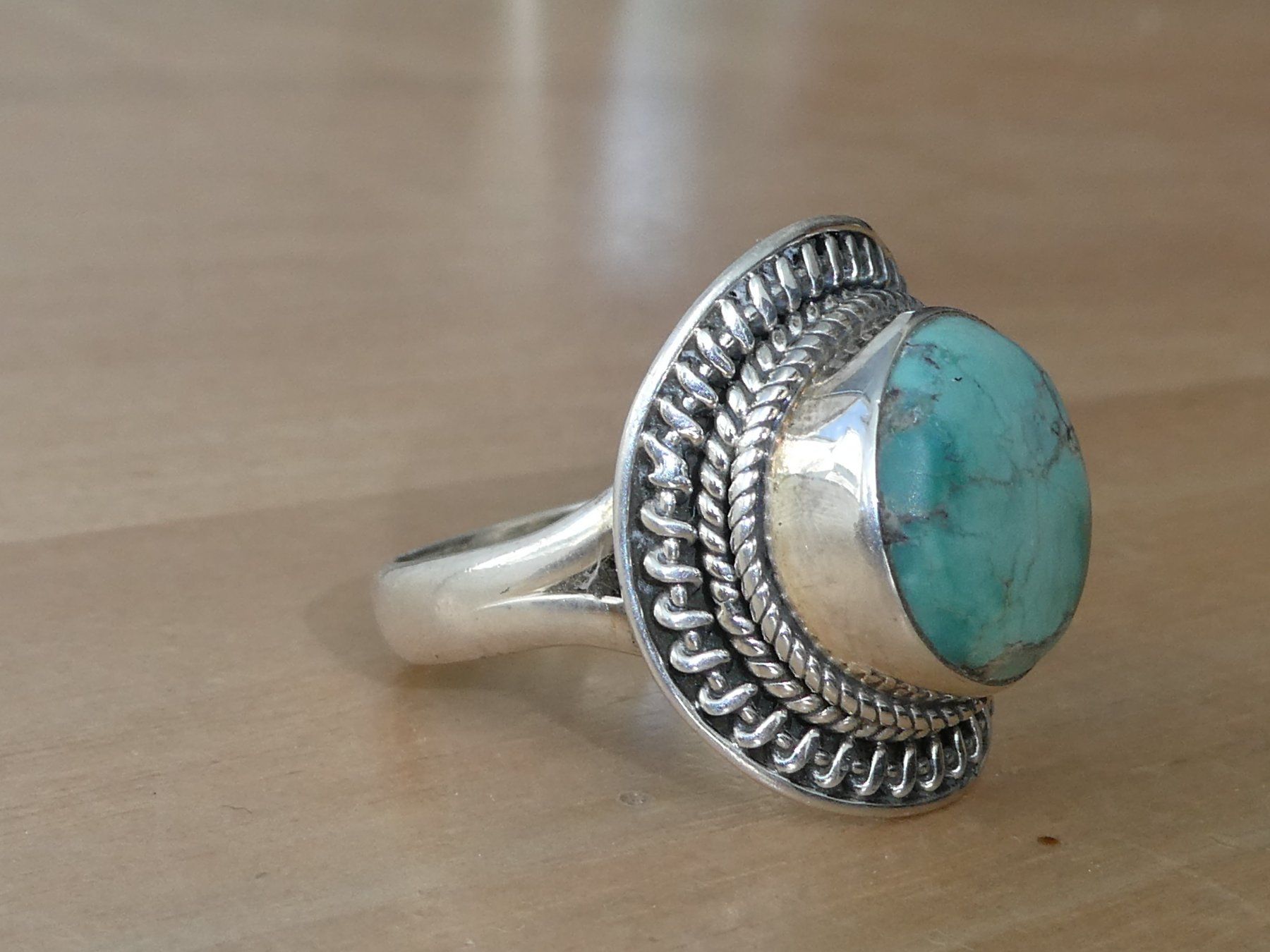 Ringe: Silberring 925 mit blau grünem Türks – Gebraucht aus Beromünster von legolas_mt-gd