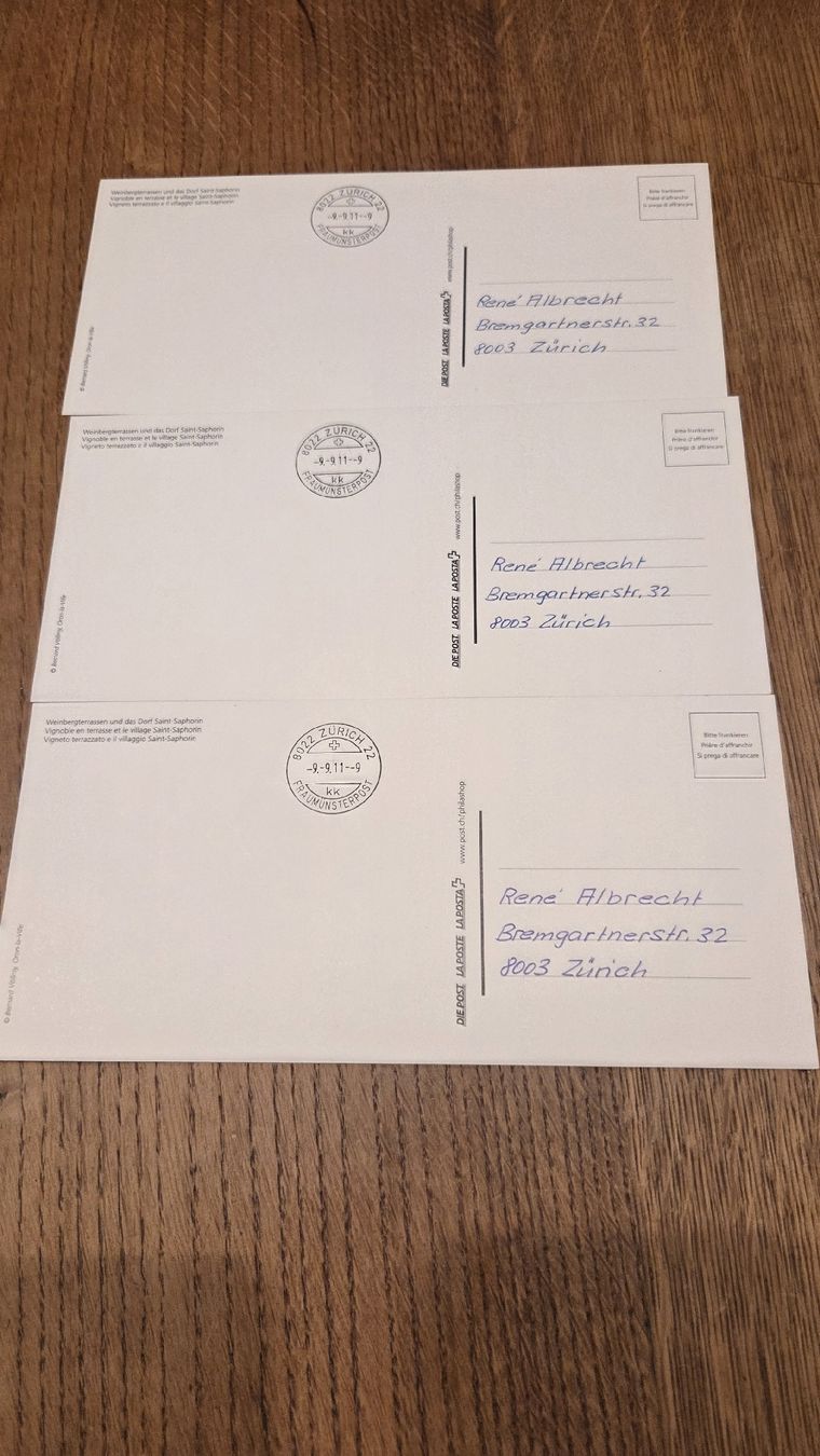 Tutti i francobolli: 2011  3x FDC Vollstempel Maximumkarten Lavaux – Usato da Arni AG venduto da Moth68 1