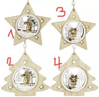 Baumschmuck Sterne und Tannen 10cm Holz