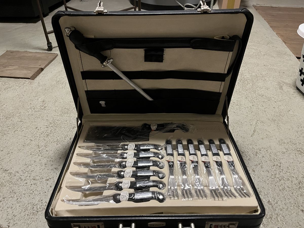 Rosenbaum Coltelli: Rosenbaum Solingen Knife Set with Case – Nuovo (secondo la descrizione) da Goldingen venduto da Thomas.Perrin