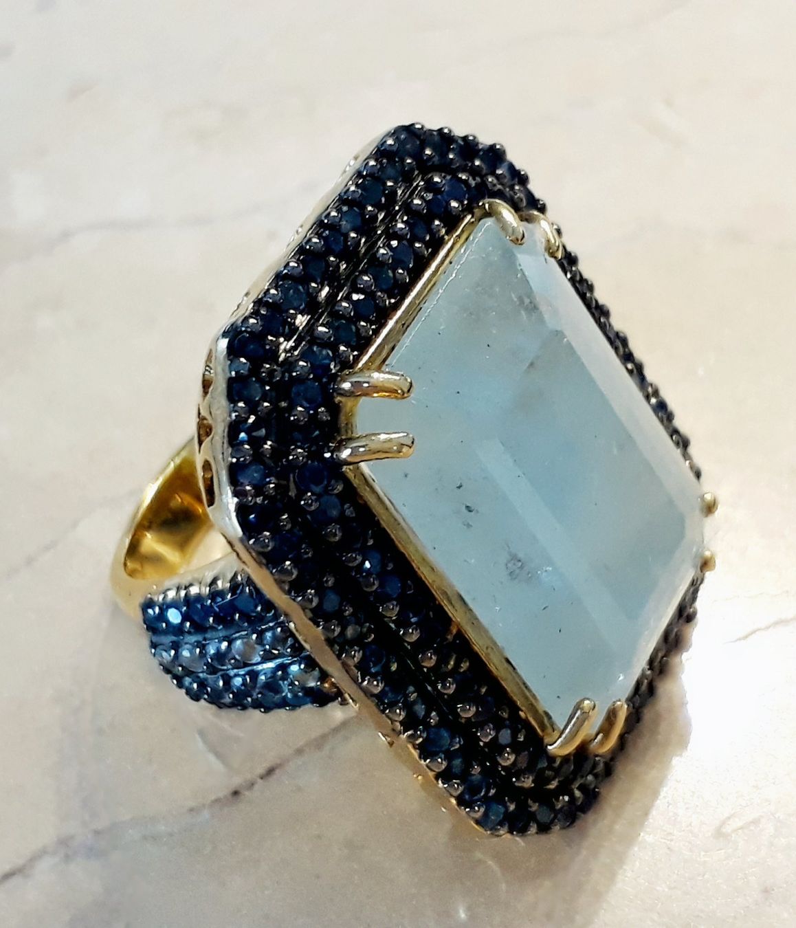 Anelli: Ring Aquamarin Safir 57 – Nuovo (secondo la descrizione) da Zürich venduto da Bieter04