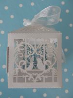 süsse Geschenkbox Vogelkäfig Herz + 2 Vögel NEU Hochzeit