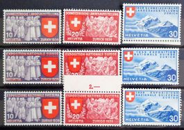 SUISSE 1939: Expo nationale, les séries de/fr/it, **