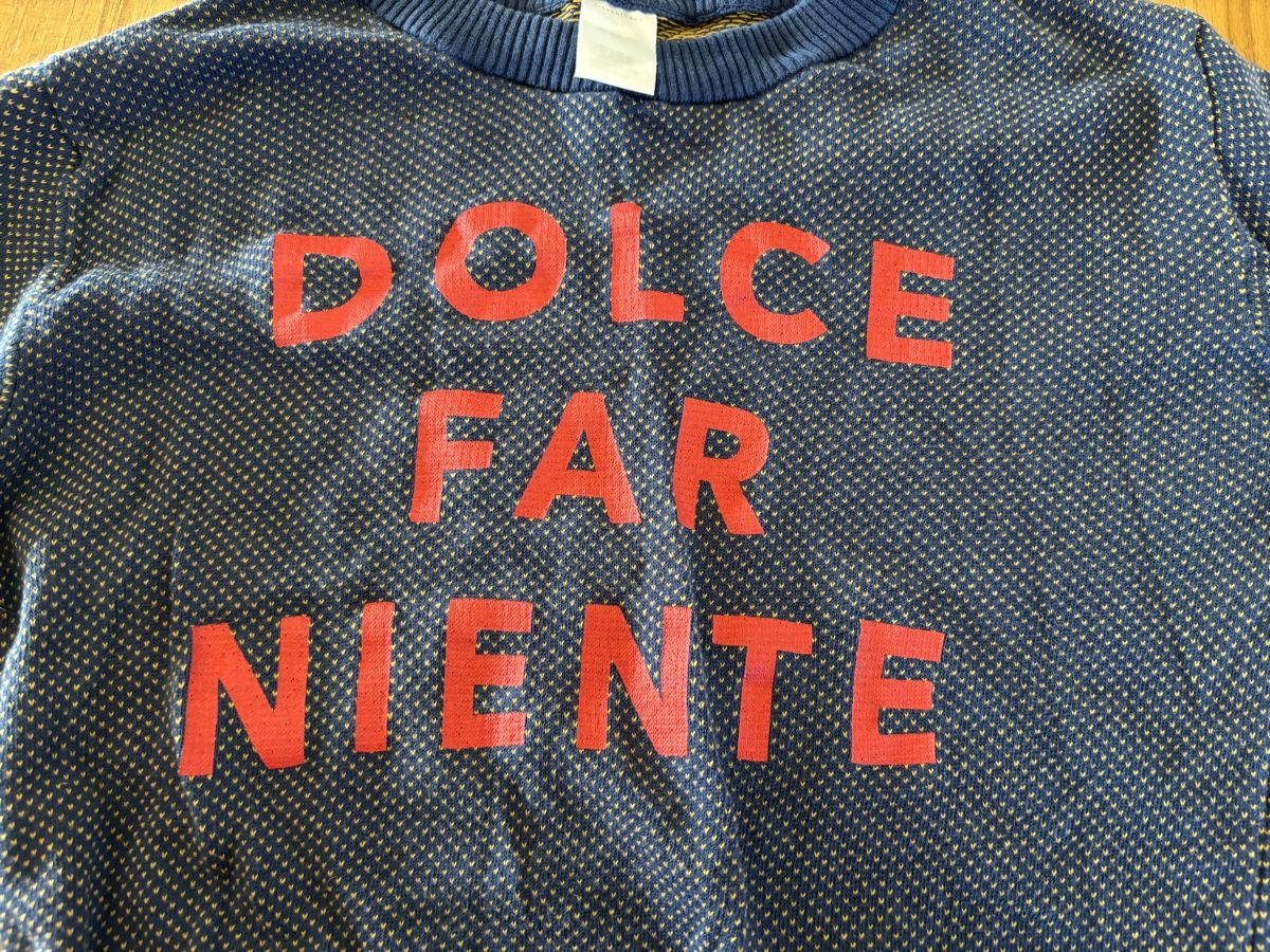 Tinycottons Pulls & Sweat-shirts: Tinycottons Pullover blau Dolce Far Niente, Grösse 10 J – D'occasion à Kestenholz par marina_w01 1