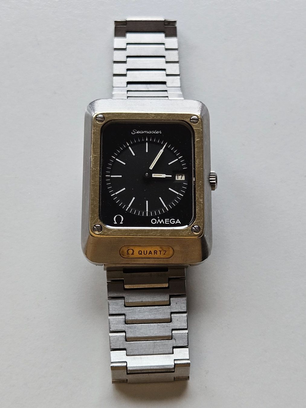 Omega Orologi: Omega Seamaster Mariner Goldkappe Quartz mit Box – Usato da Berikon venduto da mmm21 3