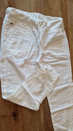 Sommerliche, leinen weisse Tommy Hilfiger Damenhose, Grösse 