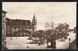 Fribourg, l'Hotel de Ville et le tilleul