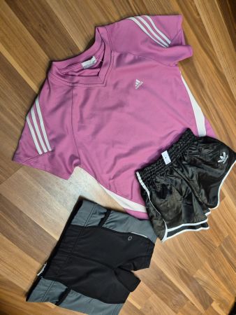 Adidas Sportset 128 - Shorts, Shirt und Laufhose Gr. 128 K4