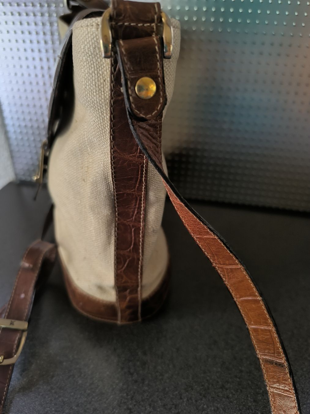 Taschen für Damen: ASSIMA Vintage Canvas/Ledertasche beige – Gebraucht aus Schaffhausen von gab_v5qf 2