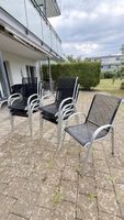 7 Stapelstühle Gartenstühle Aluminium Schwarz