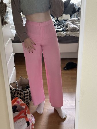 H&M Sommerhose, Grösse 38, Pink - Leinenmischung, neu!