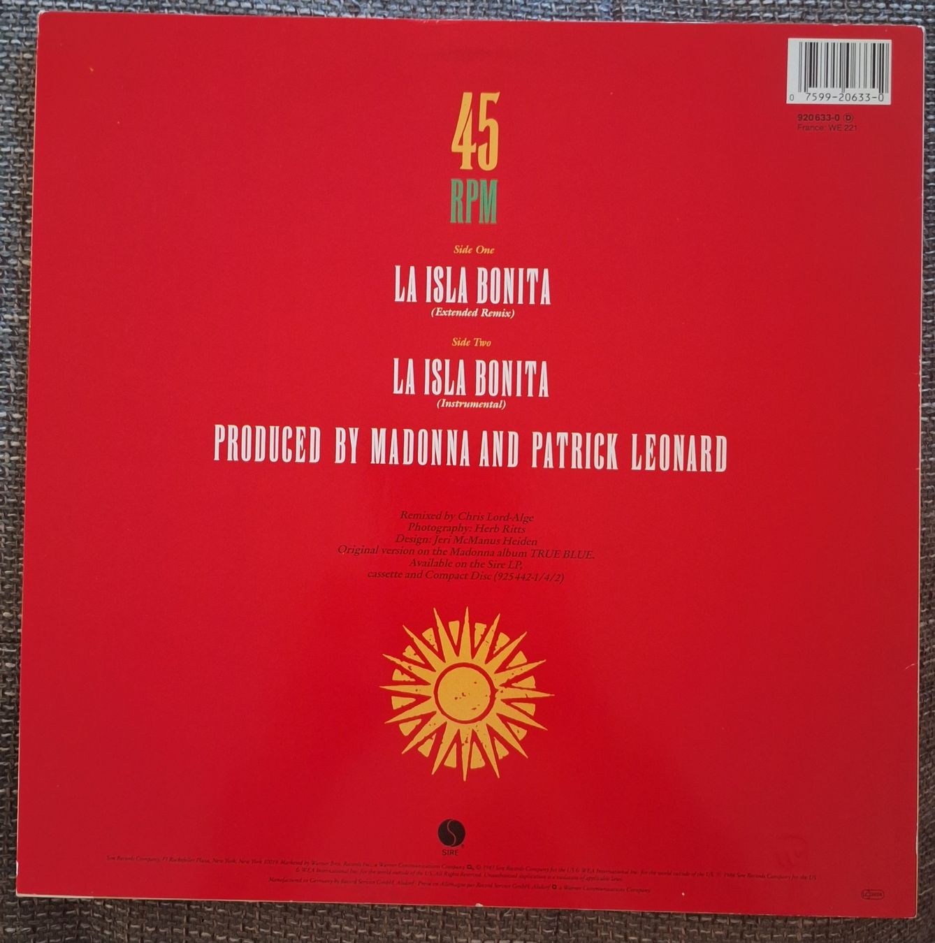 Dischi in vinile: Madonna La Isla Bonita 12" maxi – Usato da Luzern venduto da thomarco 1