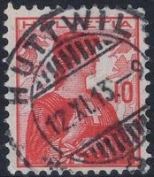 HUTTWIL 12.XI.13 - Vollstempel auf Helvetia Brustbild