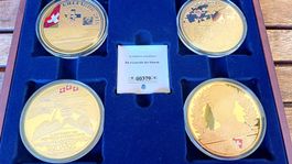 Vergoldete Medaille Schweiz 4 Stück