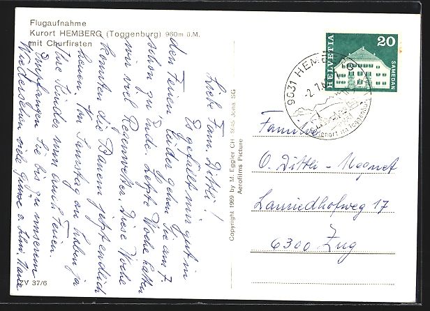 Cartoline postali: Hemberg, Totalansicht vom Flugzeug aus m – Usato da Berlin venduto da bartko-reher 1