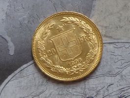 Gold Vreneli - Helvetia 20 Fr. 1896 B