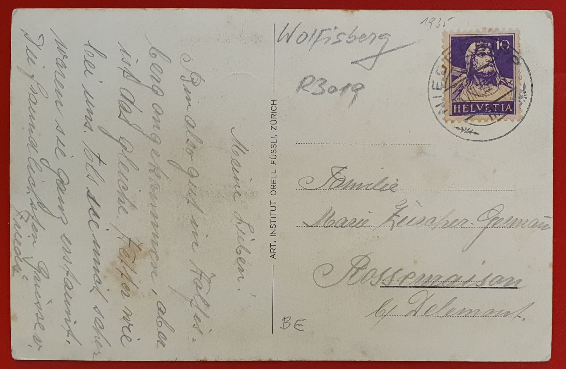 Ansichtskarten: Wolfisberg 1935 - Wirtschaft Alpenblik – Gebraucht aus Kreuzlingen von Rschweiz1 1