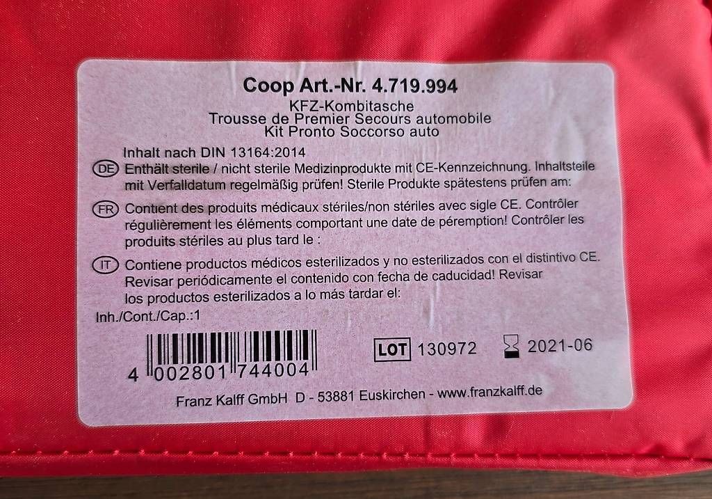Kit di pronto soccorso: Warndreieck, Warnweste und Erste Hilfe Set – Usato da Steinerberg venduto da Bcsbcs 4