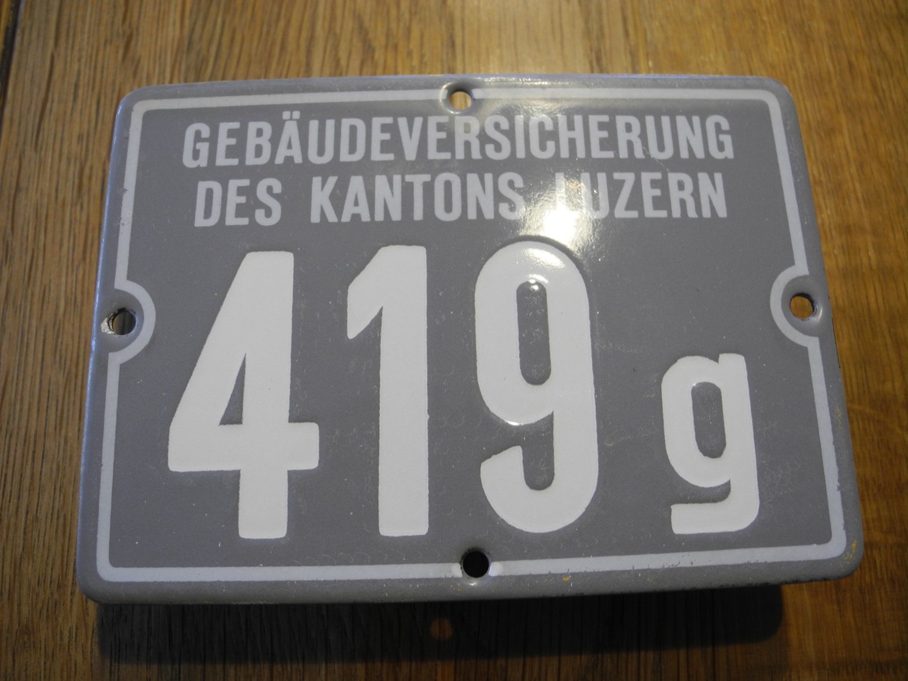 Insegne: GEBÄUDEVERSICHERUNG KANTON LUZERN/ EMAILSCHILD – Usato da Reinach AG venduto da Huckleberrysix