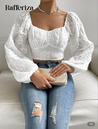 Elegante Bluse, weiss, Gr. S - perfekt für den Frü