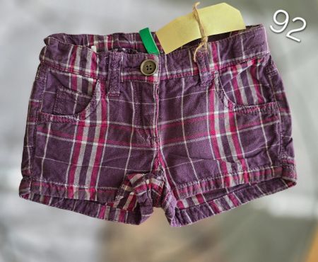 Kurze Hose Gr. 92 Lila-kariert Benetton