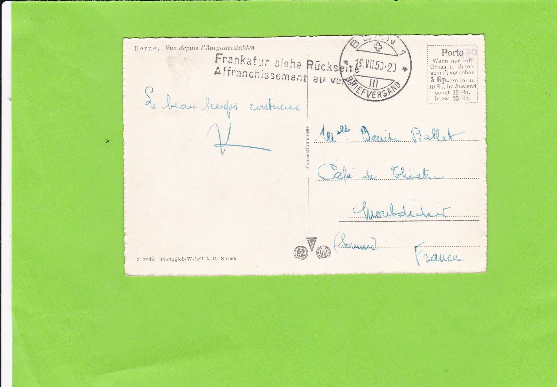 Cartoline postali: Bern vom Aargauerstalden aus – Usato da St. Peterzell venduto da neckertal 1