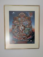 Gerahmtes Bild Bhavacakra Rad des Lebens Tibet Lebensrad