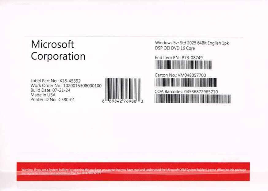Microsoft Software: Windows Server 2025 Standard 16 Core – Nuovo (secondo la descrizione) da Langenthal venduto da Reda 1