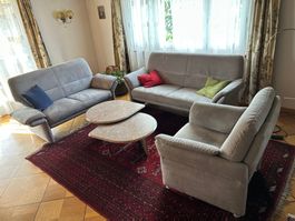 Polstergruppe (Sessel, 2er, 3er) in Grau