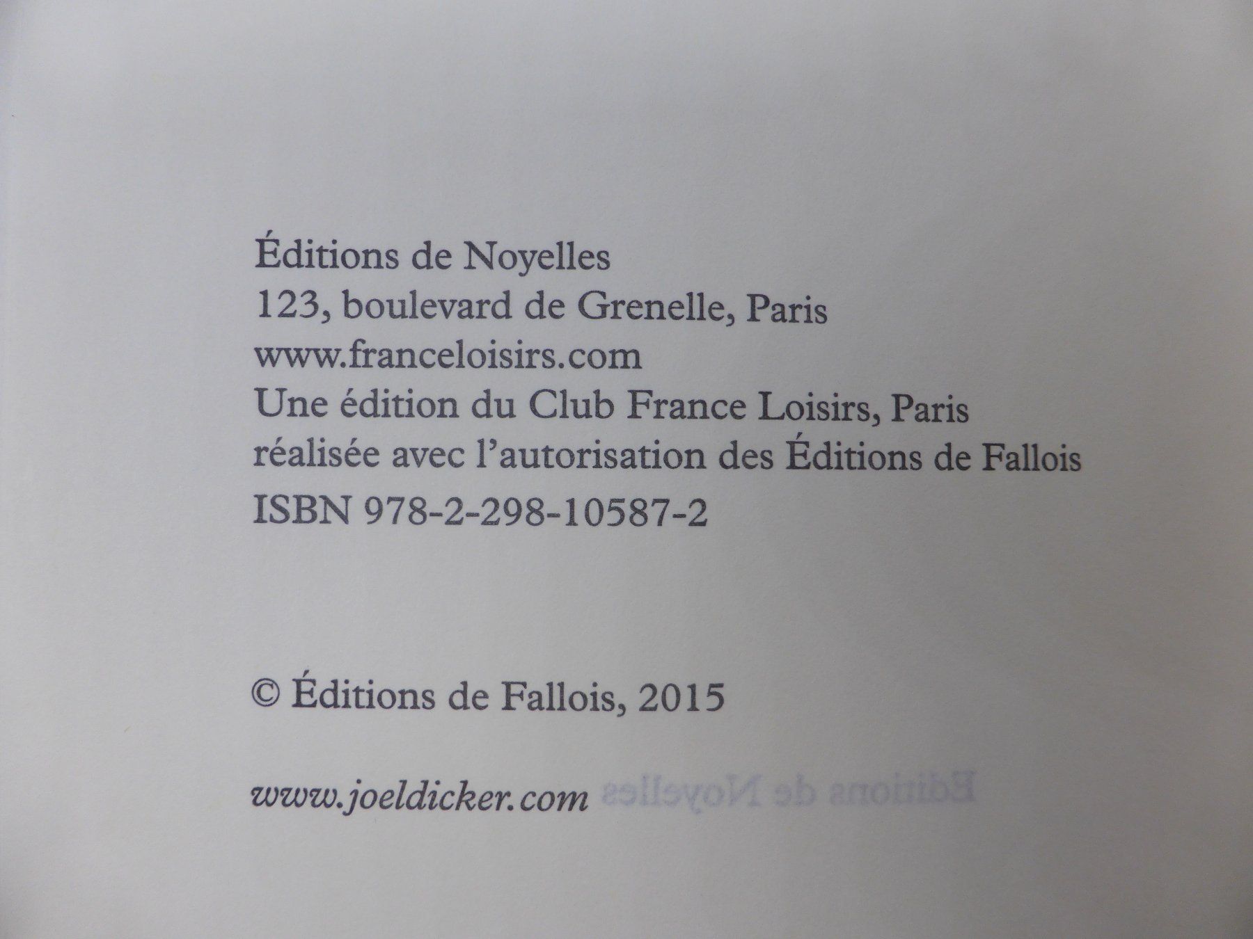 Libri: Joël Dicker - Le livre des Baltimore - 2015 – Usato da Porrentruy venduto da Kim017 4