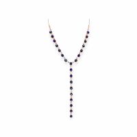 Saphir-Collier 14k Roségold 9.36ct
