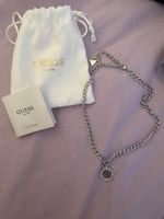 Halskette Guess Edelstahl Silber mit Steinen neuwertig