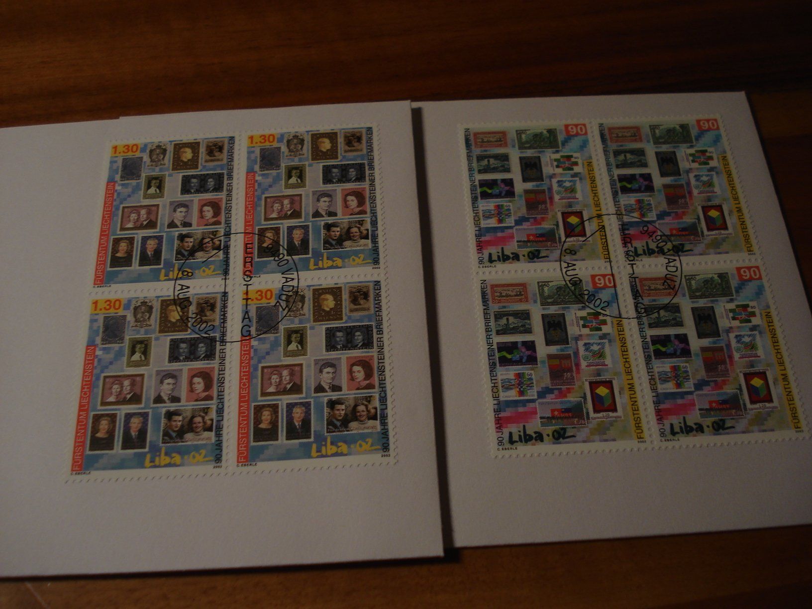 Alle Briefmarken: Liechtenstein 2002, LIBA'02, FDC Satz, Einzel + 4erbl – Gebraucht aus Niederwil AG von morostahu