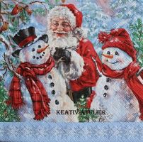 Serviette santa with snowmen (1087) 3Stk.