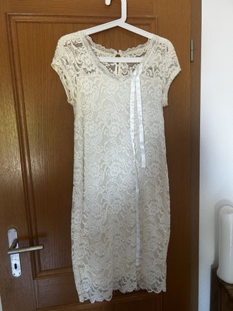 Spitzenkleid cremeweiss Schwangerschaft Grösse S