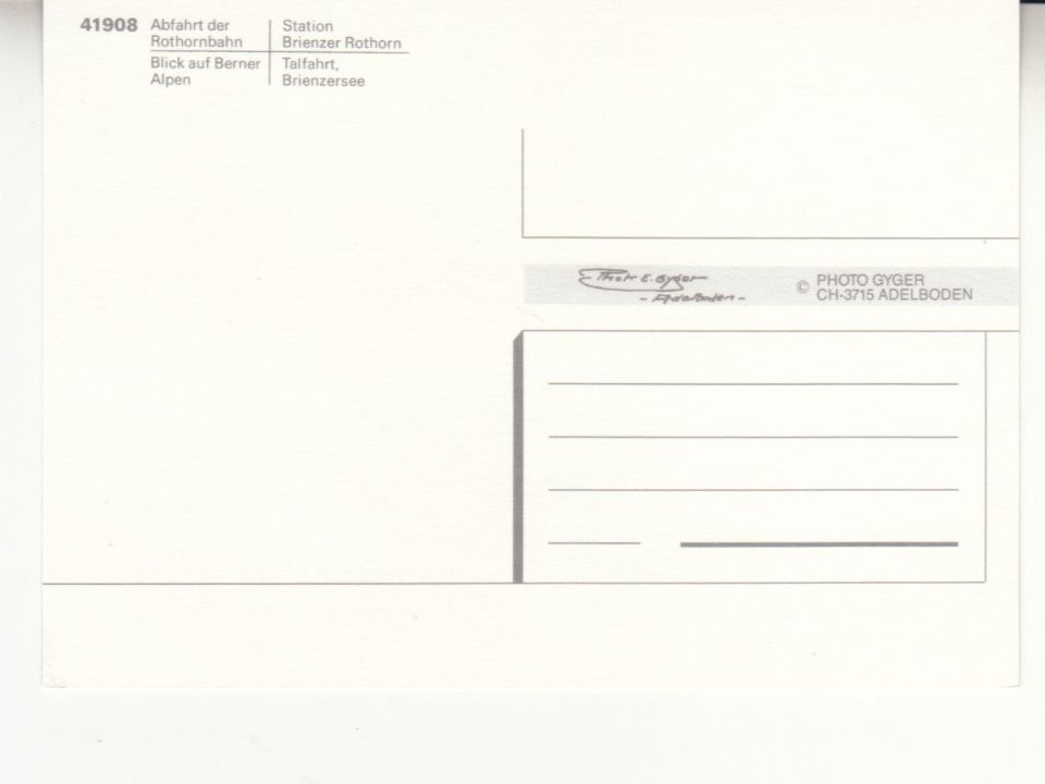 Cartoline postali: Brienz Rothorn Bahn ca. 1980 – Usato da Bürglen TG venduto da StampGraf 1