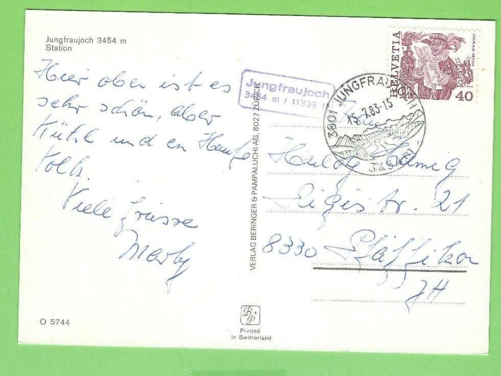 Cartes postales: Jungfraujoch, Station – D'occasion à Zürich par t24_de 1