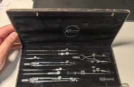 Kern Aarau Zeichenzirkel Set, Vintage Komplett! Top!