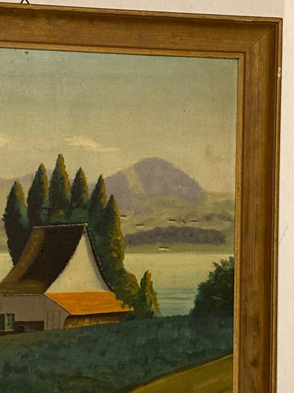Dipinti: Rob. Stocker Landschaftsgemälde mit See, Gebäuden und Wiese – Usato da Hirzel venduto da pjn_d7xp 3