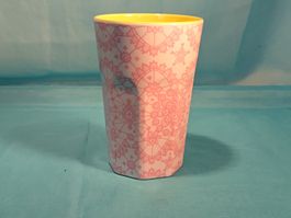 Grosser rice Becher, aussen rosa, innen gelb