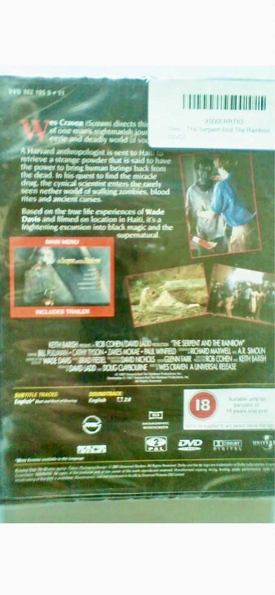 Tutti i DVDs: The Serpent and the Rainbow – Nuovo e nell'imballaggio originale da Boezberg venduto da Inquisita 1