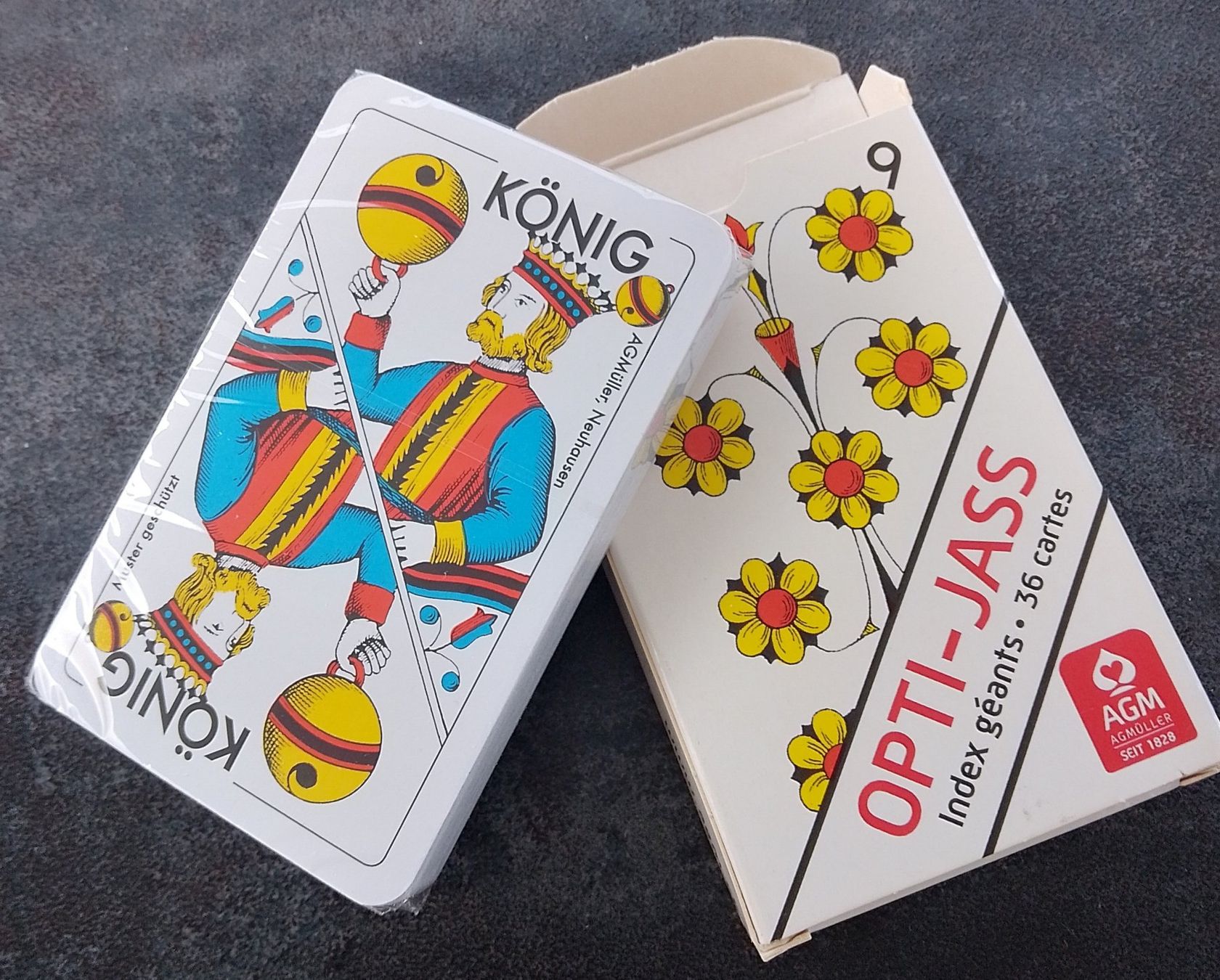 Giochi: Jass Spielkarten 5,9 x 9 grosse Eckzeichen AGMüller – Usato da Wohlen AG venduto da salamanderspielwaren 3