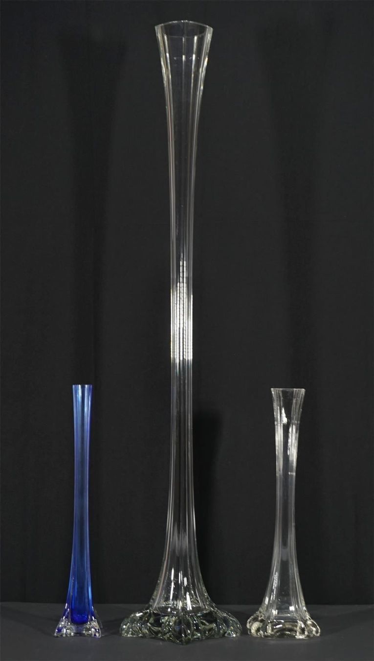 Vasen & Gefässe: 99cm und 2 x 40cm elegante Glasvasen – Gebraucht aus Meggen von Brockitare