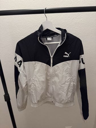 Puma Windbreaker Jacke schwarz weiss Grösse S