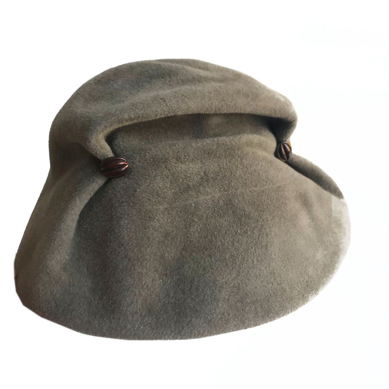 Copricapi, berretti & cappellini: Hütchen Filz Bibi VINTAGE 1950s grau taupe – Usato da Brüttisellen venduto da Buxus 2