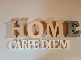 Holz Buchstaben Deko: "Carpe Diem" & "Home" Schriftzug!
