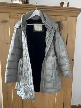 Damen Winterjacke Abercrombie & Fitch grau Grösse M